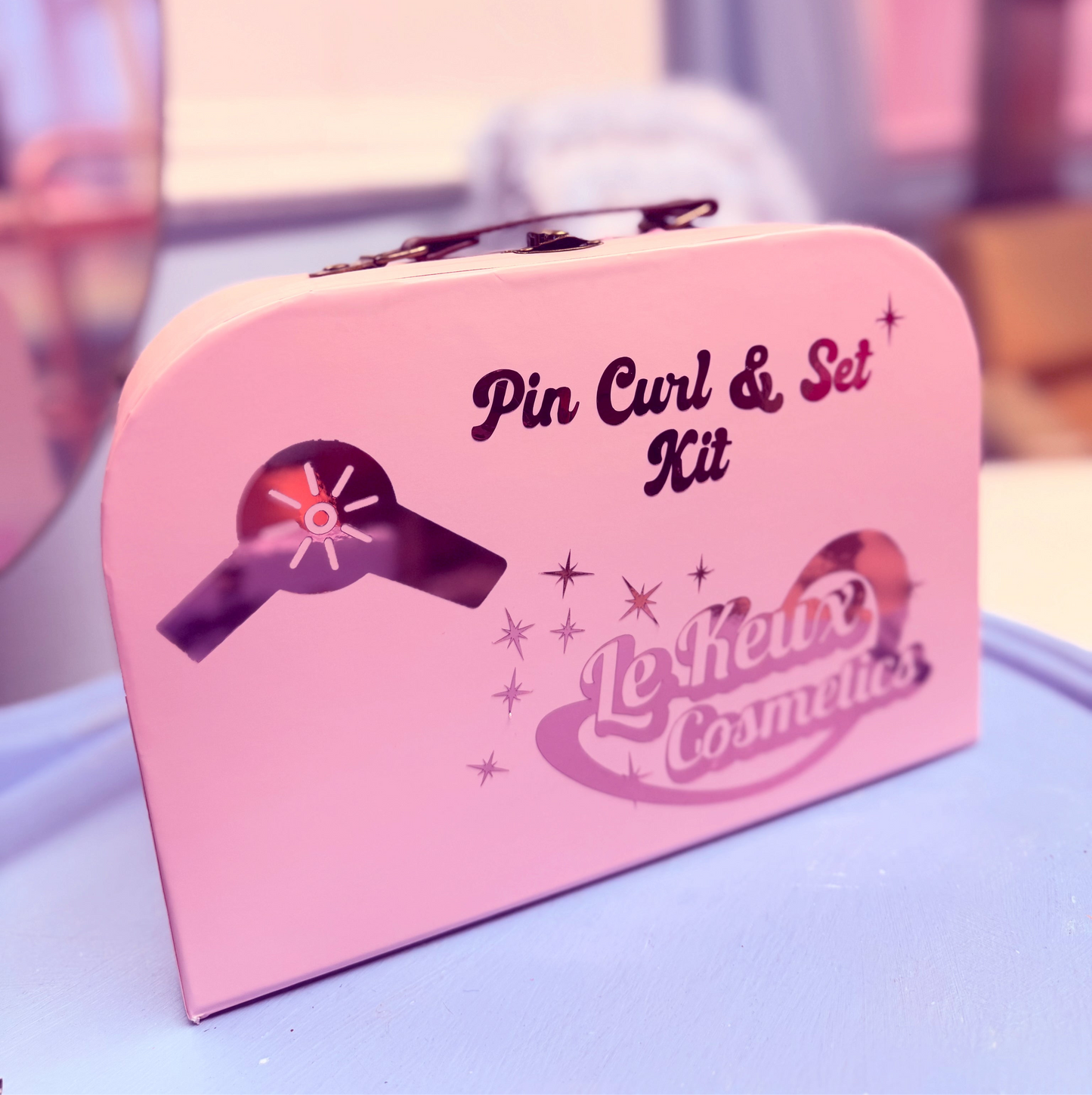 Pink Suitcase with Mirror