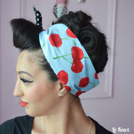 Wide Fabric Headscarf - Cherry