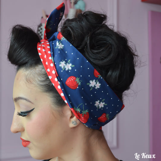 Wide Fabric Headscarf - Strawberry
