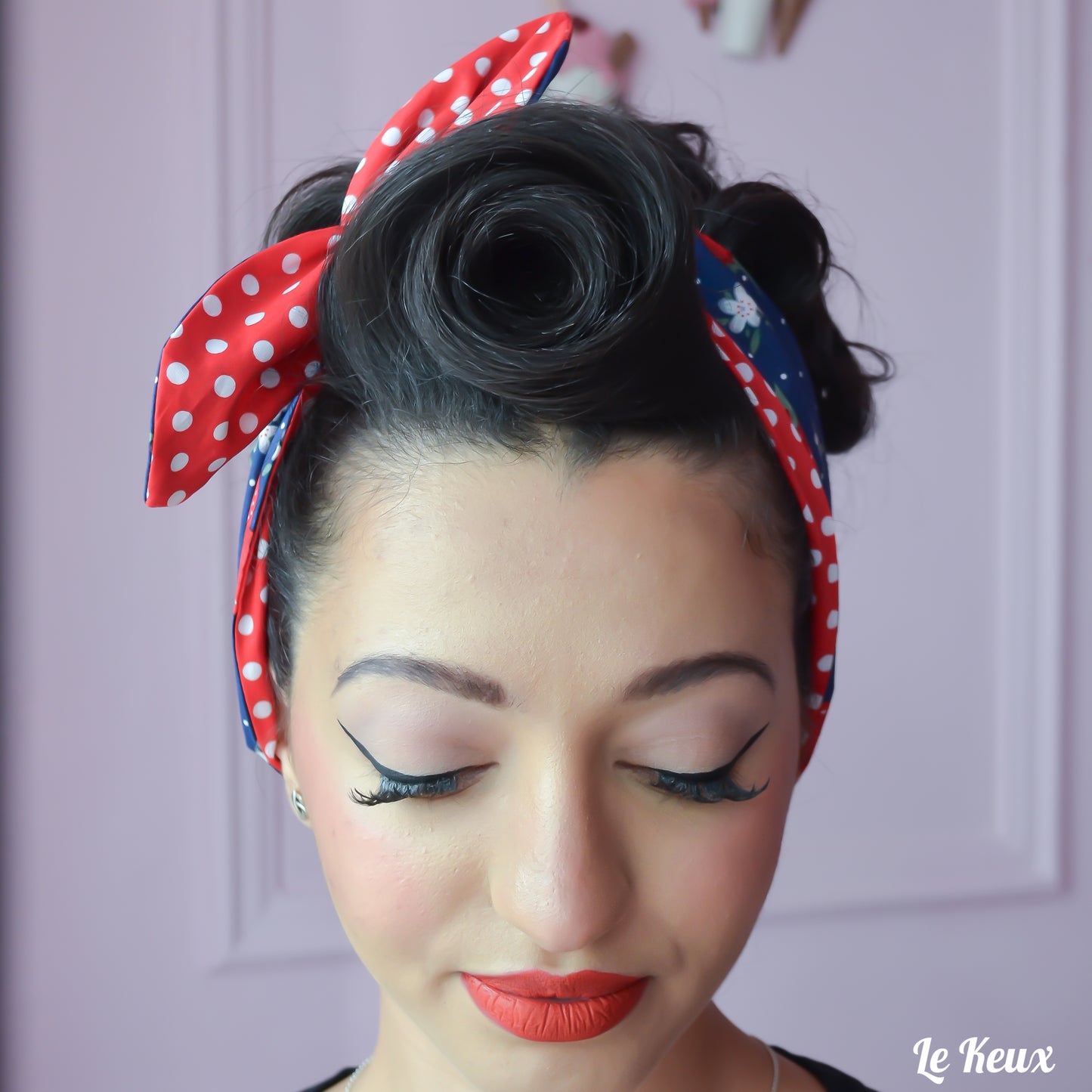 Wide Fabric Headscarf - Strawberry