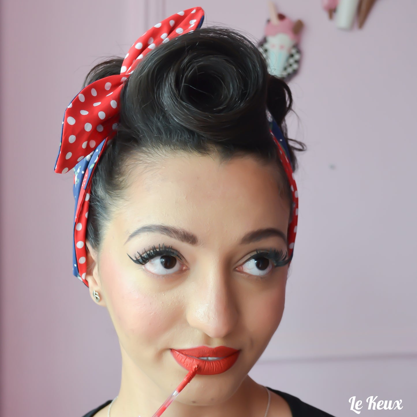 Wide Fabric Headscarf - Strawberry