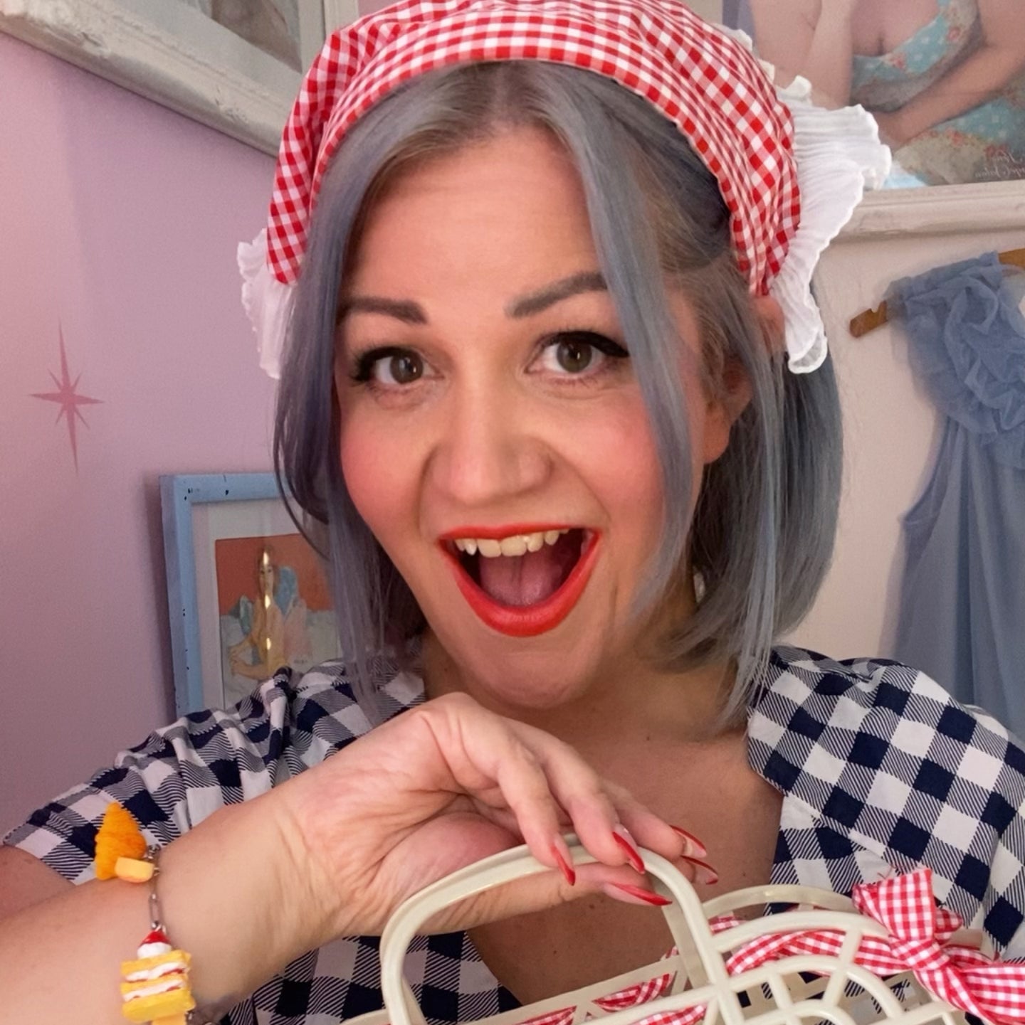 Gingham Frill Handkerchief Headband
