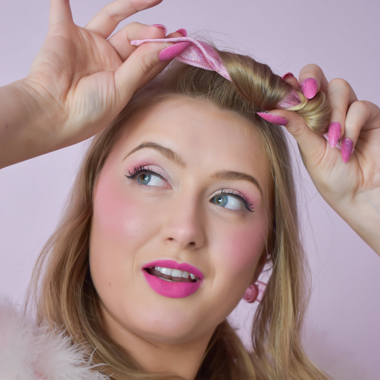Glitter Pink Pillow Rollers