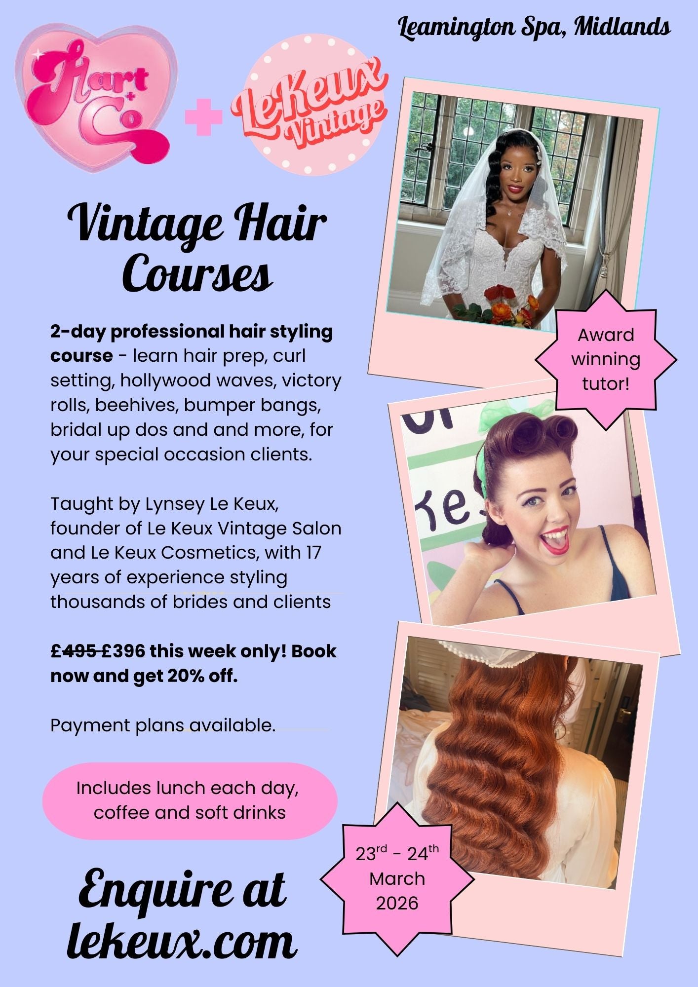 2 Day Vintage Hair Course - Leamington Spa - 6th to 7th July 2026