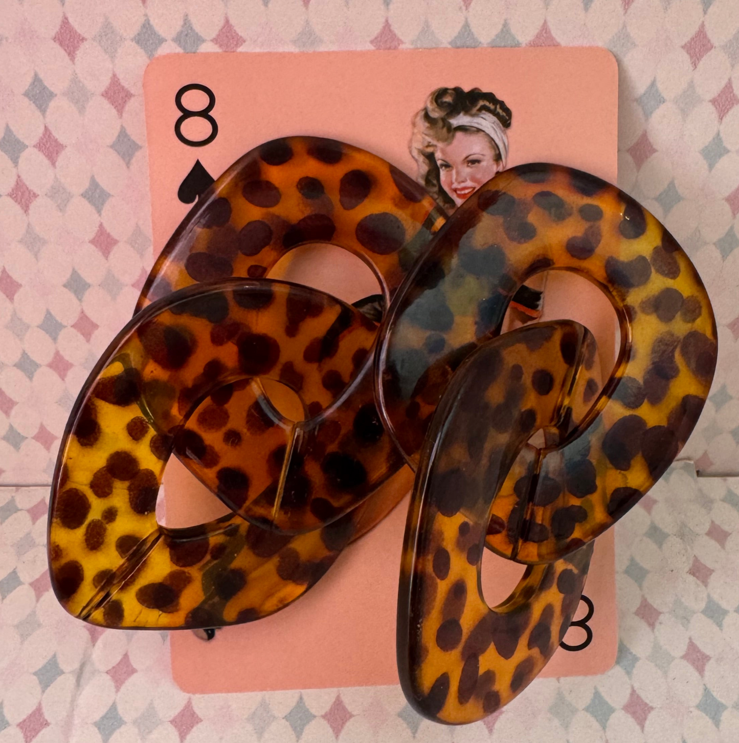 Acrylic rockabilly fakelite leopard dangle earrings