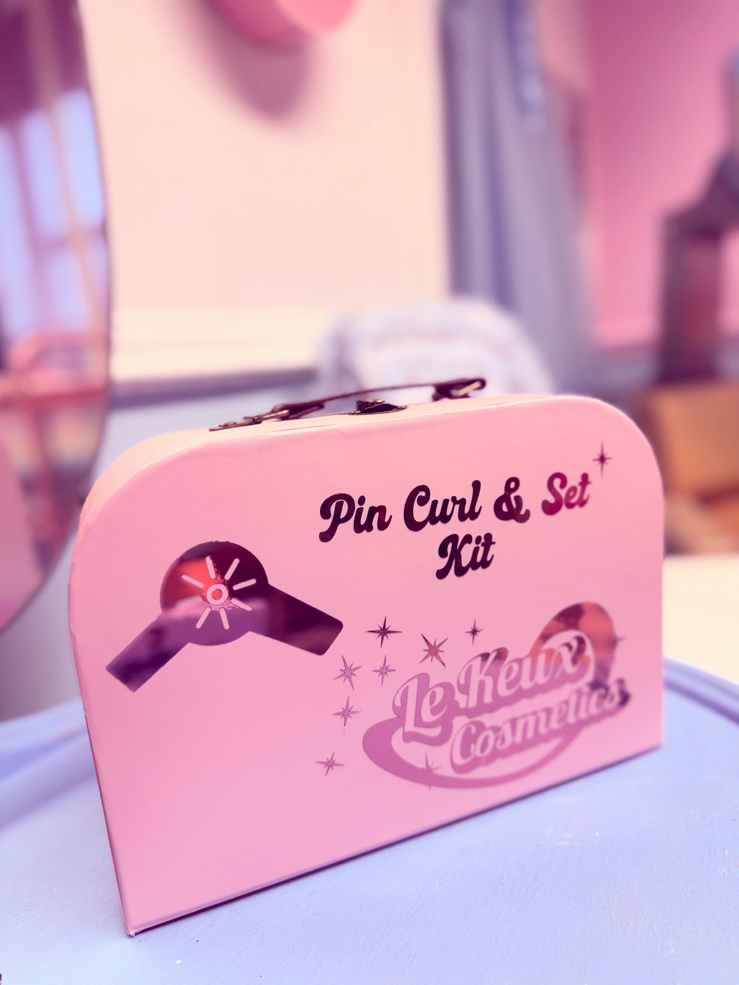 Pink Suitcase with Mirror