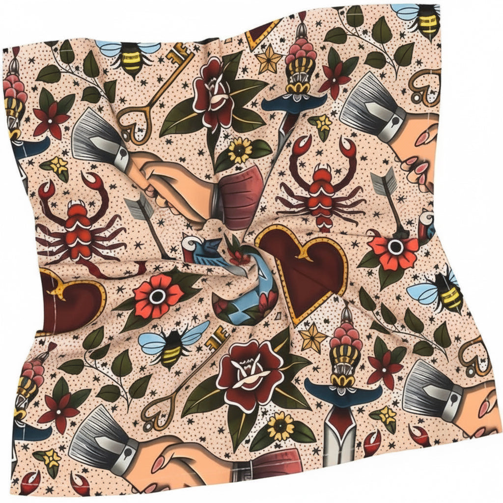 Tattoo square headscarf