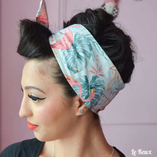 Wide Fabric Headscarf - Flamingo