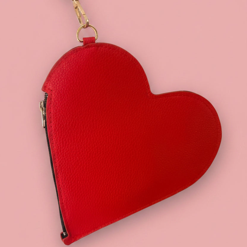 Heart clutch bag