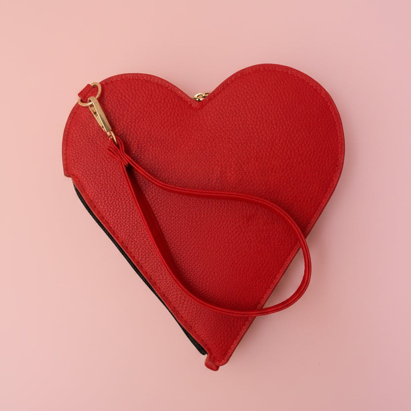 Heart clutch bag